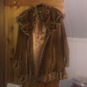 Jones New York brown faux fur coat